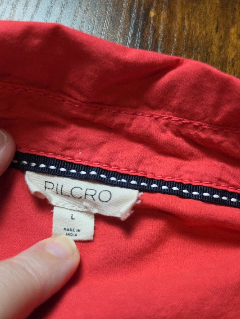 PILCRO | Anthro Coral Red Split Back Boxy Crop Utility Shirt Oversized Top | L - Picture 5 of 11